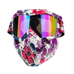 Load image into Gallery viewer, Motorcycle Mask Sakura Pattern Street Hip Hop Face Mask Motorcycle Goggles Mask Open Face Motorcycle Helmet Cycling Face Shield  Amaijoin
