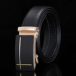 Load image into Gallery viewer, For Men Famous Work Business Black Cowskin PU Strap Men Leather Belt Metal Automatic Buckle Brand High Quality Luxury Belts  Amaijoin
