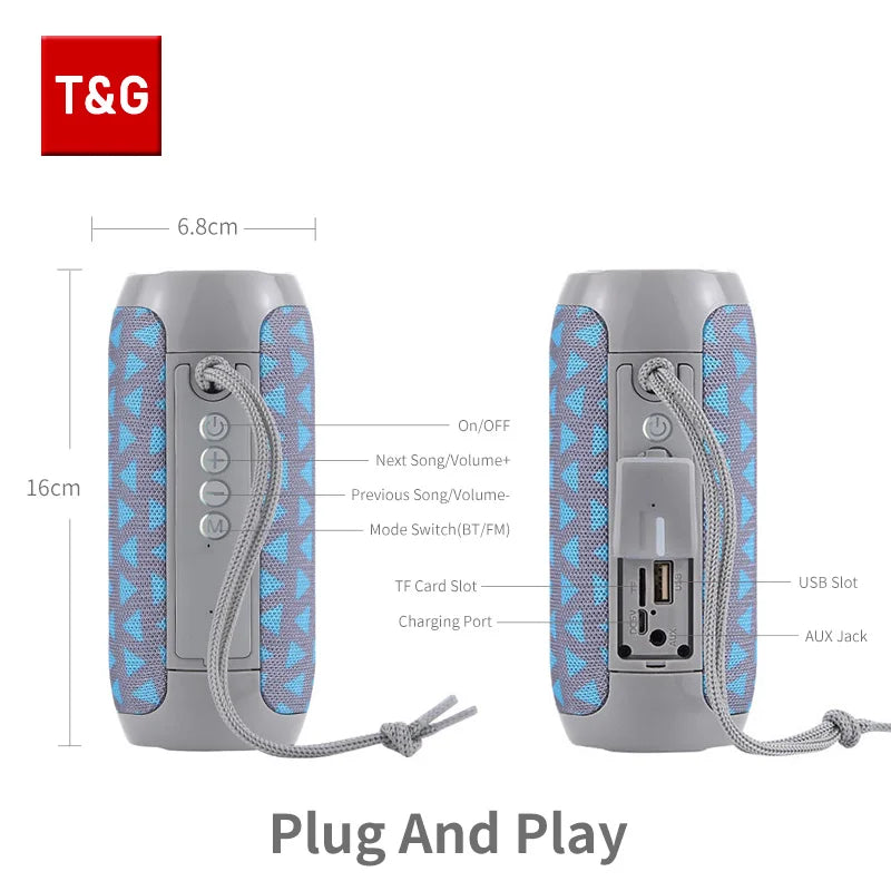 TG117 Bluetooth Speakers Portable True Wireless Sound Box Waterproof Loudspeaker Outdoor Stereo Surround Supports TF Radio  Amaijoin