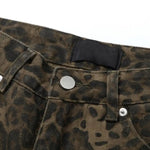 Load image into Gallery viewer, Unisex Pants Leopard Print Unisex Hop Jeans with Wide Leg Button Zipper Closure Soft Streetwear Trousers for Young Adults Unisex  Amaijoin
