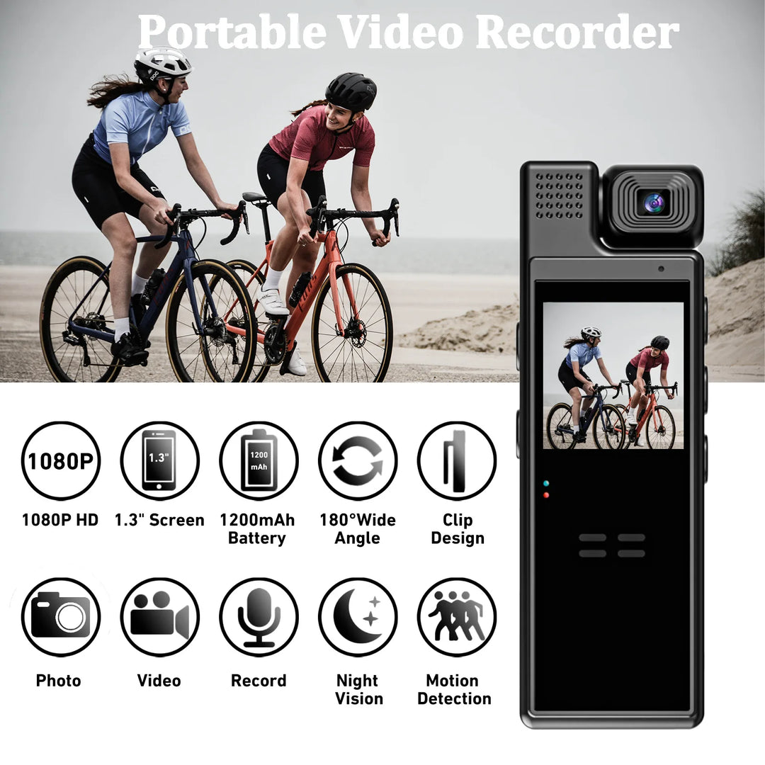 Full 1080P high-definition mini camera with 180 degree rotation infrared night vision portable camera BodyCam small bicycle came  Amaijoin