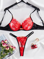 Load image into Gallery viewer, Transparent Lingerie Woman Lace Embroidery Bra Attractive Chest Suspenders Super Hot Underwear Romantic Erotic Sexy Outfits  Amaijoin
