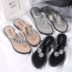 Load image into Gallery viewer, Luxury Rhinestones Flowers Flip Flops Women Summer 2024 Ladies Slippers Flats Sandals Woman Comfortable Anti-Skid Beach Shoes  Amaijoin
