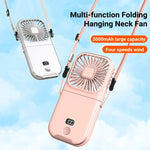 Load image into Gallery viewer, Mini Portable Outdoor Hand Fan Hanging Neck Fan USB Charging 3000mAh Battery Powered 180° Folding Wireless Table Air Cooling Fan  Amaijoin
