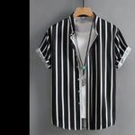 Carregue a imagem no visualizador da Galeria, Men&#39;s Shirt Button Up Shirt Casual Shirt Summer Shirt Beach Shirt  Short Sleeve Striped Band Collar Hawaiian Clothing Fashion  Amaijoin
