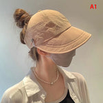 Load image into Gallery viewer, Foldable Wide Brim Ponytail Sun Hat Drawstring Adjustable Cap  Summer Quick-dry Visor Fisherman CapFor Women Beach Hat  Amaijoin
