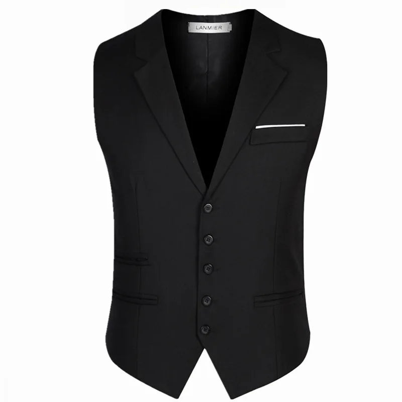 Dress Vests For Men Slim Fit Mens Suit Vest Male Waistcoat Gilet Homme Casual Sleeveless Formal Business Jacket Plus Size M-6XL  Amaijoin