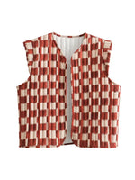 Carregue a imagem no visualizador da Galeria, Willshela Women Fashion Printed Sleeveless Jacket Waistcoats Vintage V-Neck Vest Female Chic Lady Tank Tops  Amaijoin
