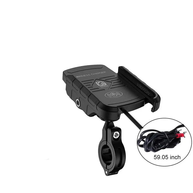 Motorcycle Phone Holder Wireless Charger Moto Motorbike Mirror Mobile Stand Support USB Fast Wireless Charging Cellphone Mount  Amaijoin