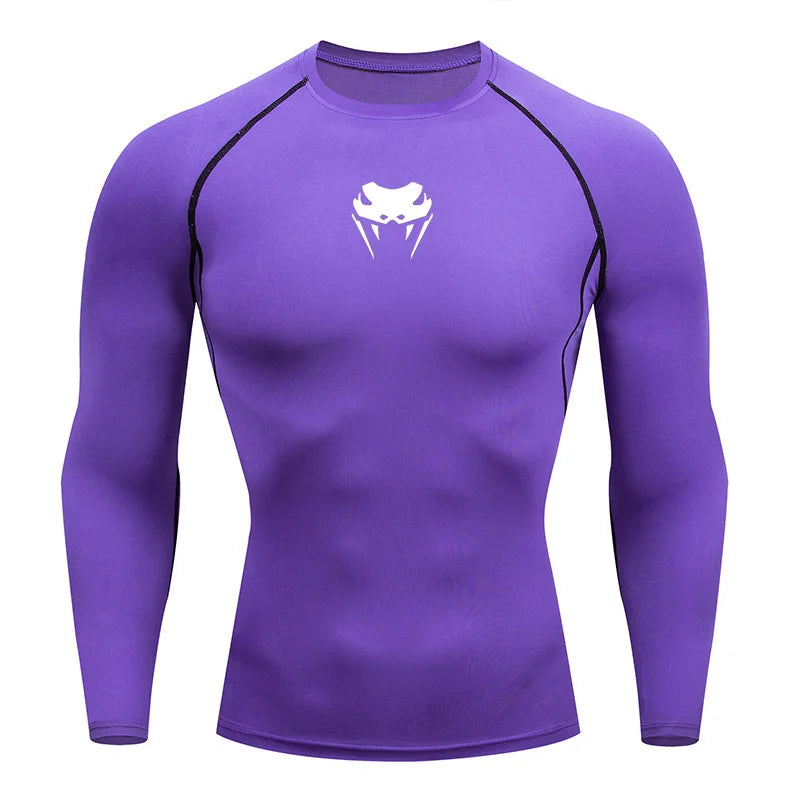 Men O-Neck Compression Shirt Gym MMA Long or Short Sleeve T-shirt Men's Fitness Bodybuilding Clothes Rashguard Sports Top Tees  Amaijoin