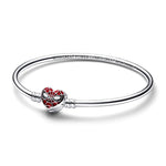 Load image into Gallery viewer, Pandora 925 Silver Bracelet Heart Shaped Personalized Link Buckle Bracelet Smooth Red Niche Fashion Accessories For Women  Amaijoin
