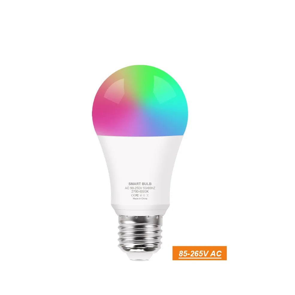 Tuya Wifi/Bluetooth Smart Bulb Alexa Led Lamp E27 RGB Smart Light Bulbs 110V 220V Smart Lamps For Google Assisatnt Smart Life  Amaijoin