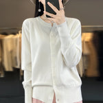 Load image into Gallery viewer, Autumn And Winter New Cashmere Cardigan Women Solid Color Sweater Loose O-Neck Knitted Cashmere Cardigan Sweater Women  Amaijoin
